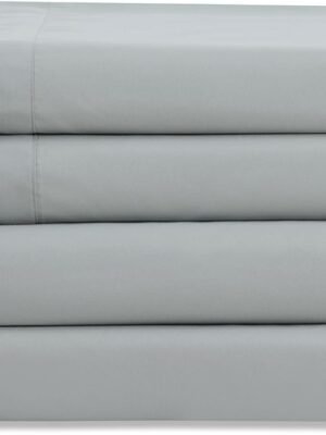 4-Piece Microfiber Sheet Set (Gray, Queen)