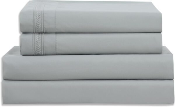 4-Piece Microfiber Sheet Set (Gray, Queen)