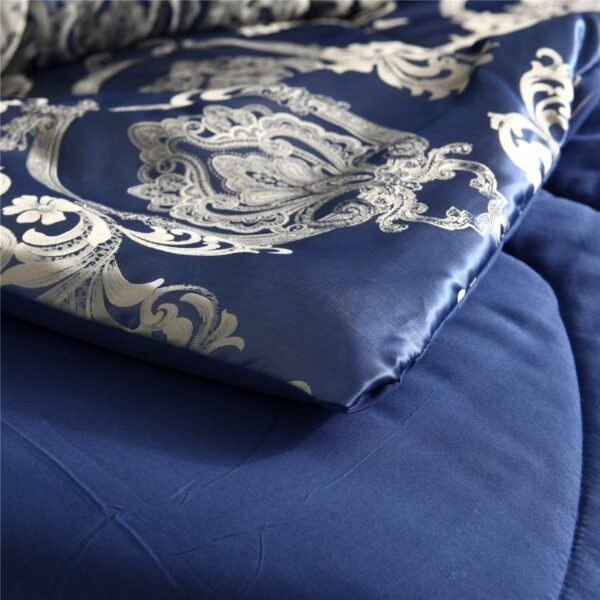 Satin Jacquard Comforter Set (Royal Blue)