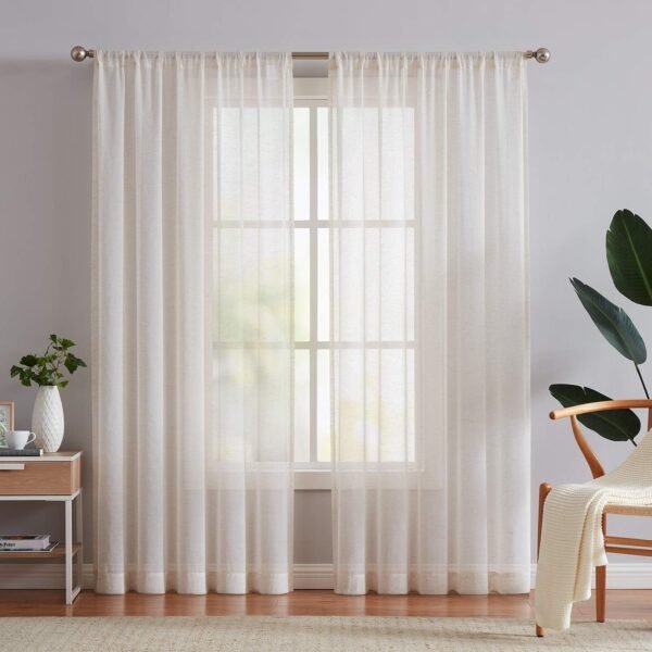 Linen Sheer Curtains (2 Panels)