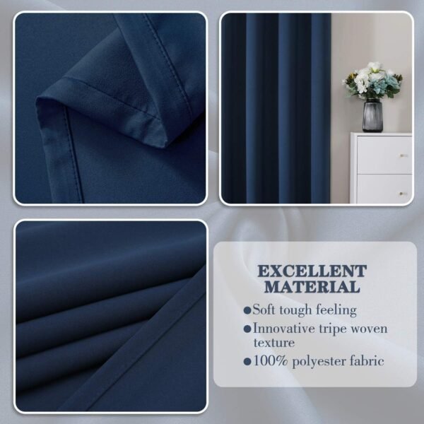 Navy Blue Blackout Curtains - 84" (2 Panels)