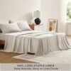 100% Pure French Linen Sheet Set – Queen Size, Natural Comfort All Year Round