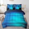 Ombre Blue Black Bedding Set
