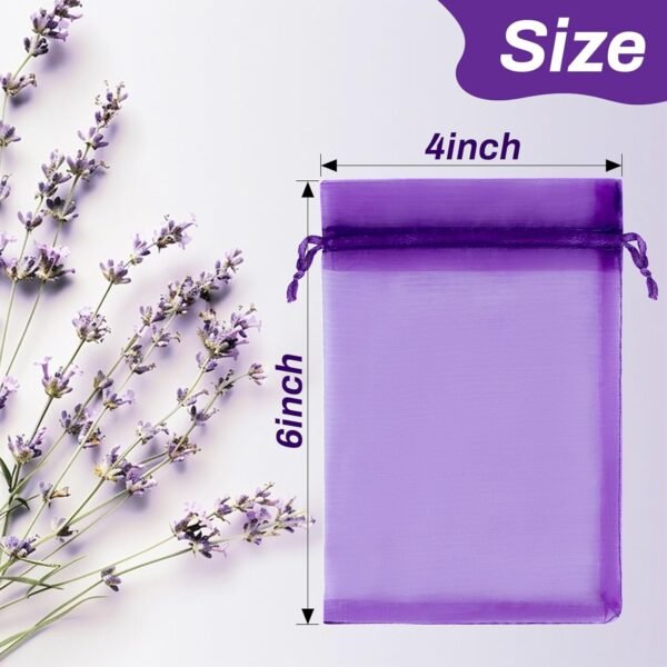 Lavender Organza Sachet Bags – 50-Pack