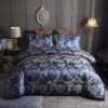 Satin Jacquard Comforter Set (Royal Blue)